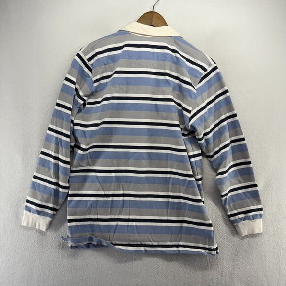 Brooks Brothers Rugby Shirt men's XL Gray Blue Red Fleece Embroidered Logo y2k - Picture 10 of 11